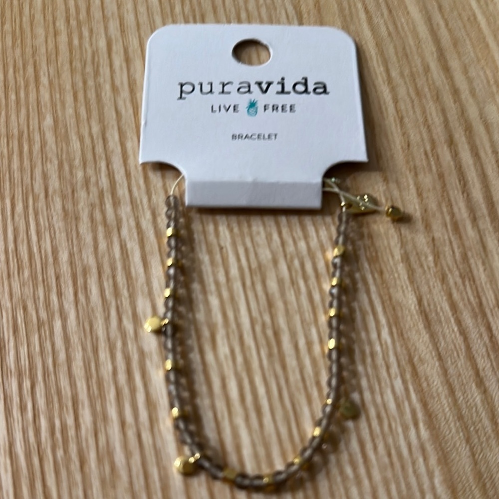Pura Vida Gold and Brown Bracelet